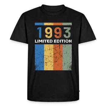 30 ans né en 1993 rétro 30e anniversaire - T-shirt Premium bio Homme - noir - Devant - Nico (187cm)