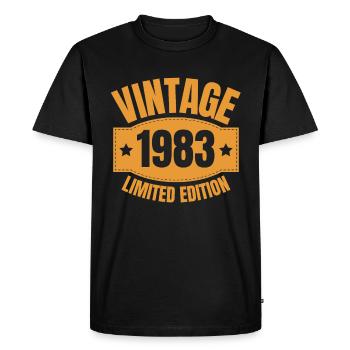 40 ans né en 1983 rétro 40e anniversaire - T-shirt Premium bio Homme - noir - Devant - Nico (187cm)