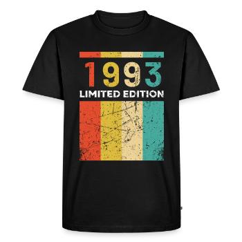30 ans né en 1993 rétro 30e anniversaire - T-shirt Premium bio Homme - noir - Devant - Nico (187cm)