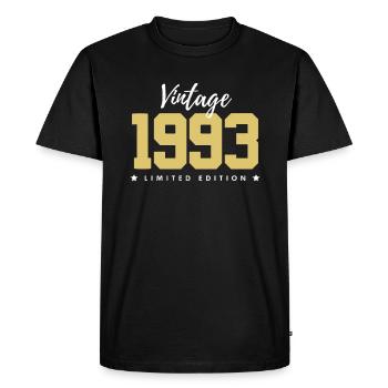 30 ans né en 1993 rétro 30e anniversaire - T-shirt Premium bio Homme - noir - Devant - Nico (187cm)