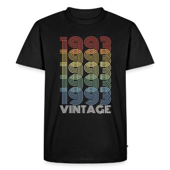 30 ans né en 1993 rétro 30e anniversaire - T-shirt Premium bio Homme - noir - Devant - Nico (187cm)