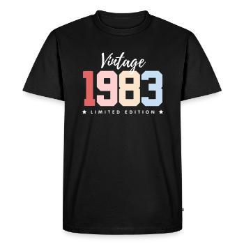 40 ans né en 1983 rétro 40e anniversaire - T-shirt Premium bio Homme - noir - Devant - Nico (187cm)