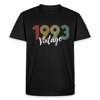 30 ans né en 1993 rétro 30e anniversaire - T-shirt Premium bio Homme - noir - Devant - Nico (187cm)