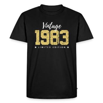 40 ans né en 1983 rétro 40e anniversaire - T-shirt Premium bio Homme - noir - Devant - Nico (187cm)