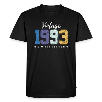 30 ans né en 1993 rétro 30e anniversaire - T-shirt Premium bio Homme - noir - Devant - Nico (187cm)