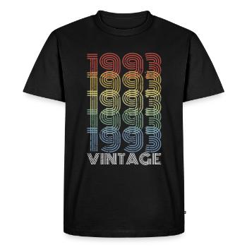 30 ans né en 1993 rétro 30e anniversaire - T-shirt Premium bio Homme - noir - Devant - Nico (187cm)