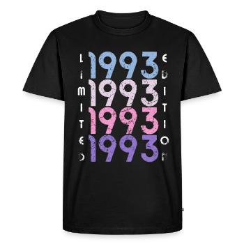 30 ans né en 1993 rétro 30e anniversaire - T-shirt Premium bio Homme - noir - Devant - Nico (187cm)