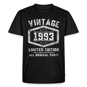 30 ans né en 1993 rétro 30e anniversaire - T-shirt Premium bio Homme - noir - Devant - Nico (187cm)