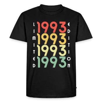 30 ans né en 1993 rétro 30e anniversaire - T-shirt Premium bio Homme - noir - Devant - Nico (187cm)