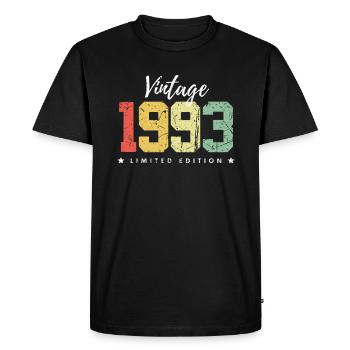 30 ans né en 1993 rétro 30e anniversaire - T-shirt Premium bio Homme - noir - Devant - Nico (187cm)