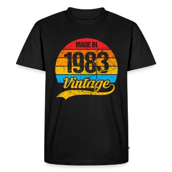 40 ans né en 1983 rétro 40e anniversaire - T-shirt Premium bio Homme - noir - Devant - Nico (187cm)