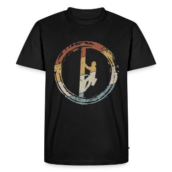 Électricien drôle - T-shirt Premium bio Homme - noir - Devant - Nico (187cm)