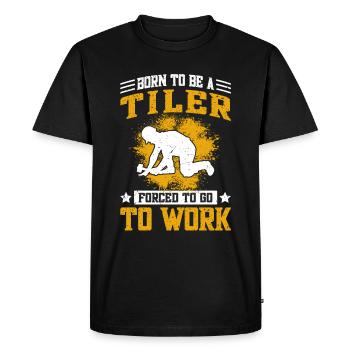 Funny tiling & tiling - Men's Premium Organic T-Shirt - black - Front - Nico (187cm)