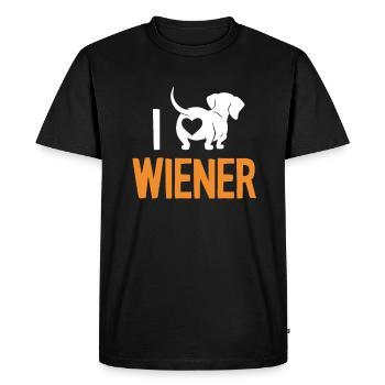Maman teckel mignonne - T-shirt Premium bio Homme - noir - Devant - Nico (187cm)
