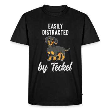 Maman teckel mignonne - T-shirt Premium bio Homme - noir - Devant - Nico (187cm)