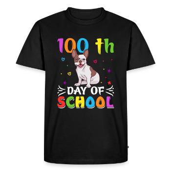 100 jours école école enfant école débutant chien - T-shirt Premium bio Homme - noir - Devant - Nico (187cm)