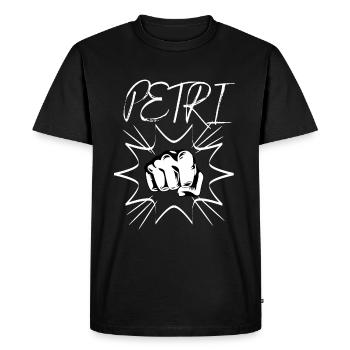 Petri Angler Pêche Petri Heil Angler Fist Bump - T-shirt Premium bio Homme - noir - Devant - Nico (187cm)