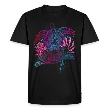 Polynésie Cadeau d’Animal de Mer Tortue Animale - T-shirt Premium bio Homme - noir - Devant - Nico (187cm)