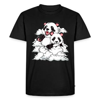 Cute Panda Bear Animal Gift Clouds Panda - Men's Premium Organic T-Shirt - black - Front - Nico (187cm)