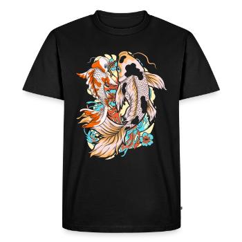 Cadeau Koi Pisciculture Japonaise Carpe Koi - T-shirt Premium bio Homme - noir - Devant - Nico (187cm)
