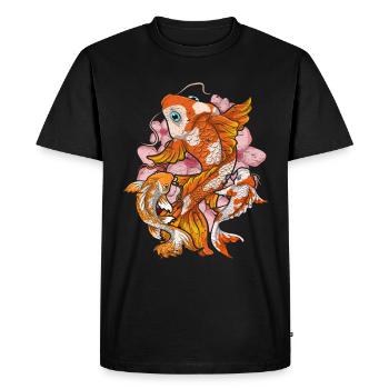 Fleur de cerisier Nishikigoi Cadeau Sakura Koi Carpe - T-shirt Premium bio Homme - noir - Devant - Nico (187cm)