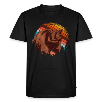 Animal Lover Forest Animal Gift Retro Bear - Men's Premium Organic T-Shirt - black - Front - Nico (187cm)