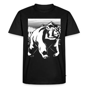 Forest Dweller Nature Animal Lover Gift Forest Bear - Men's Premium Organic T-Shirt - black - Front - Nico (187cm)