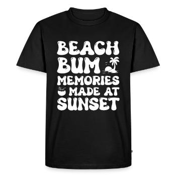 Beach Bum Memories Made At Sunset - Men's Premium Organic T-Shirt - black - Front - Nico (187cm)