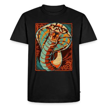 Reptile Snake Cadeau Cobra coloré - T-shirt Premium bio Homme - noir - Devant - Nico (187cm)