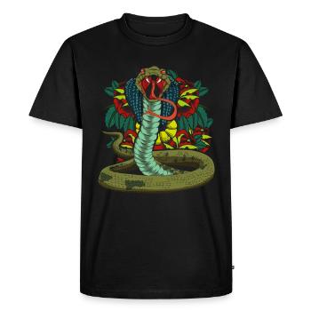 Predator Snake Gift Exotic Flower Cobra - Men's Premium Organic T-Shirt - black - Front - Nico (187cm)