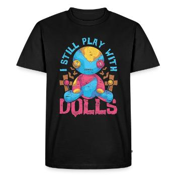 I'm still playing with dolls Wicca Witch Voodoo - Men's Premium Organic T-Shirt - black - Front - Nico (187cm)