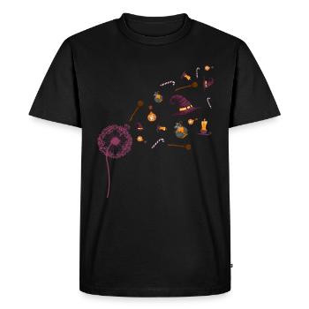 Chapeau de sorcière Cadeau Pissenlit effrayant Halloween - T-shirt Premium bio Homme - noir - Devant - Nico (187cm)