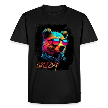 W RIZZ Bear - Men's Premium Organic T-Shirt - black - Front - Nico (187cm)