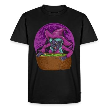 Chapeau de sorcière Halloween Cadeau Sorcière effrayante - T-shirt Premium bio Homme - noir - Devant - Nico (187cm)