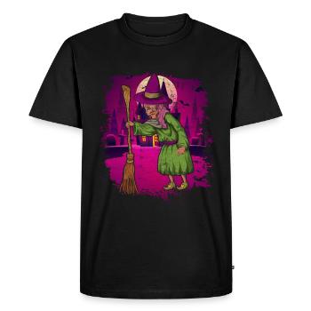 Witches Broom Full Moon Halloween Gift Witch - Men's Premium Organic T-Shirt - black - Front - Nico (187cm)