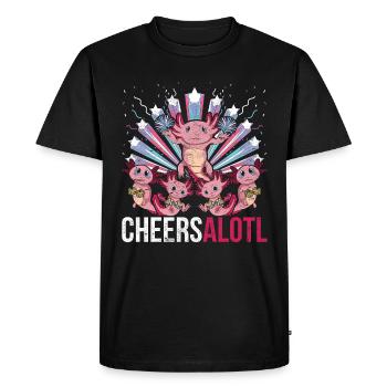 Cheersalotl Pet Gift Cheerleader Axolotl - T-shirt Premium bio Homme - noir - Devant - Nico (187cm)