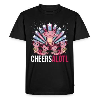 Cheersalotl Amphibian Cadeau Cheerleading Axolotl - T-shirt Premium bio Homme - noir - Devant - Nico (187cm)