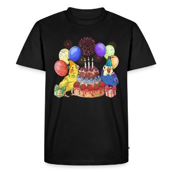 Oiseau Animal Fête d’anniversaire Cadeau Perruche - T-shirt Premium bio Homme - noir - Devant - Nico (187cm)