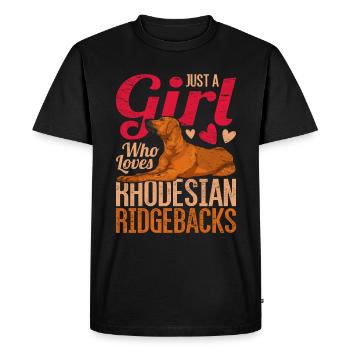 Juste une fille qui aime les Rhodesian Ridgebacks - T-shirt Premium bio Homme - noir - Devant - Nico (187cm)