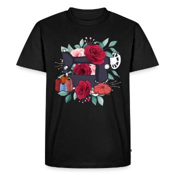 Crochet Running Mesh Seamstress Gift Funny Sewing - Men's Premium Organic T-Shirt - black - Front - Nico (187cm)