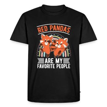 Cadeau animal chinois drôle de panda roux - T-shirt Premium bio Homme - noir - Devant - Nico (187cm)