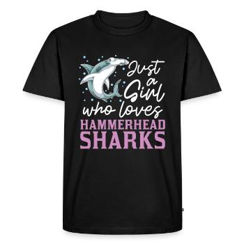 Animal Shark Sea Animal Girl Gift Hammerhead Shark - Men's Premium Organic T-Shirt - black - Front - Nico (187cm)