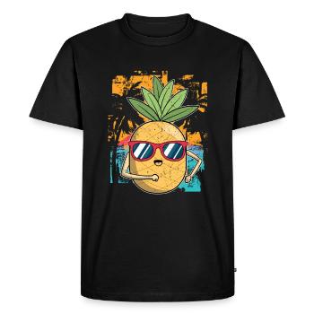 Funny Fruit Gift Cool Sunglasses Pineapple - Men's Premium Organic T-Shirt - black - Front - Nico (187cm)