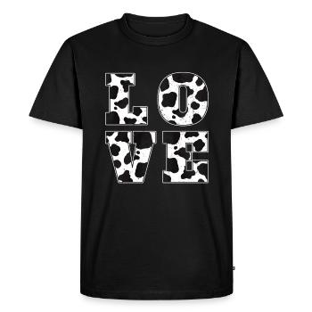 Fermier Vache Motif Amour Ferme Animal Cadeau Vache - T-shirt Premium bio Homme - noir - Devant - Nico (187cm)