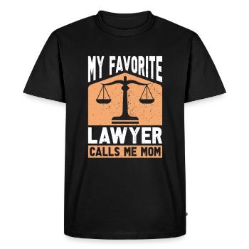 Mon avocat préféré m’appelle maman avocate - T-shirt Premium bio Homme - noir - Devant - Nico (187cm)