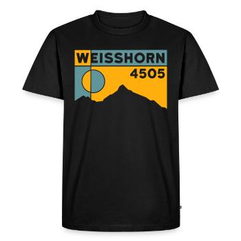 Weisshorn Valais - Men's Premium Organic T-Shirt - black - Front - Nico (187cm)
