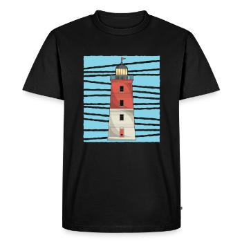 Sea Lighthouse Lover Gift Lighthouse - Men's Premium Organic T-Shirt - black - Front - Nico (187cm)