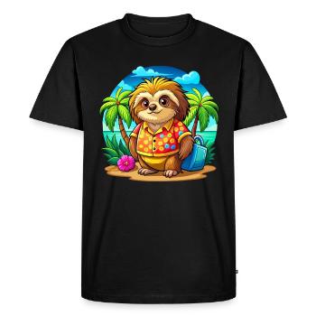 Paresseux mignon des vacances - T-shirt Premium bio Homme - noir - Devant - Nico (187cm)