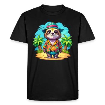 Paresseux mignon des vacances - T-shirt Premium bio Homme - noir - Devant - Nico (187cm)