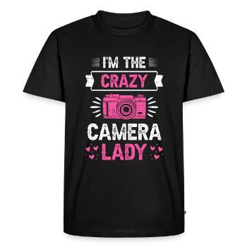 I'm The Crazy Camera Lady - Men's Premium Organic T-Shirt - black - Front - Nico (187cm)